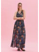V Neck Slit Blue Casual Dress 4644